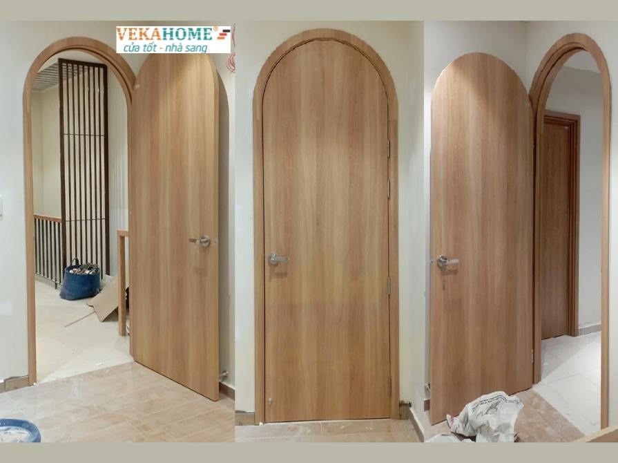 Hình ảnh cửa nhựa giả gỗ composite vòm